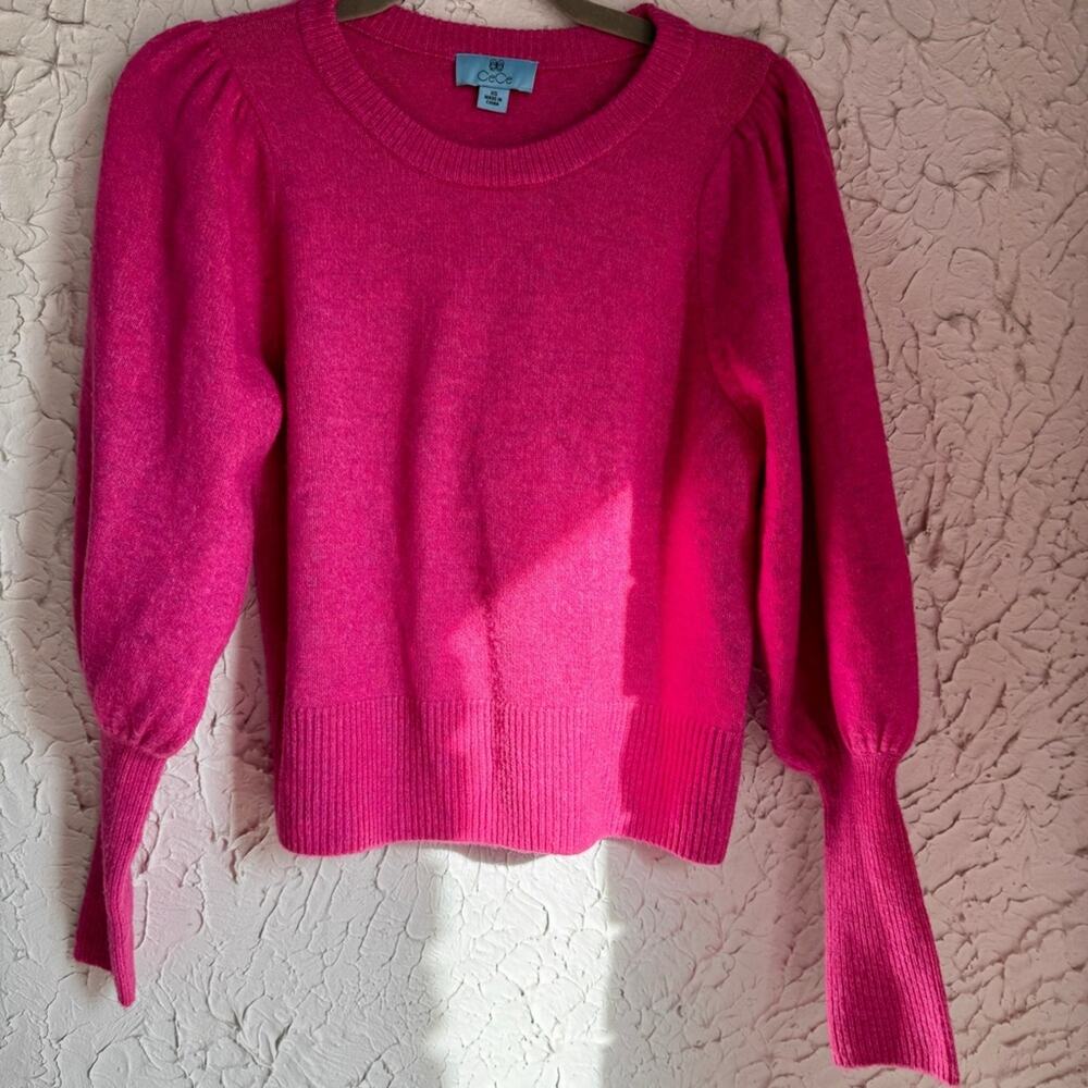 CeCe Vibrant Pink Knit Top